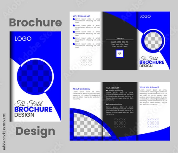 Fototapeta Elegant Tri-fold Brochure Design Template,