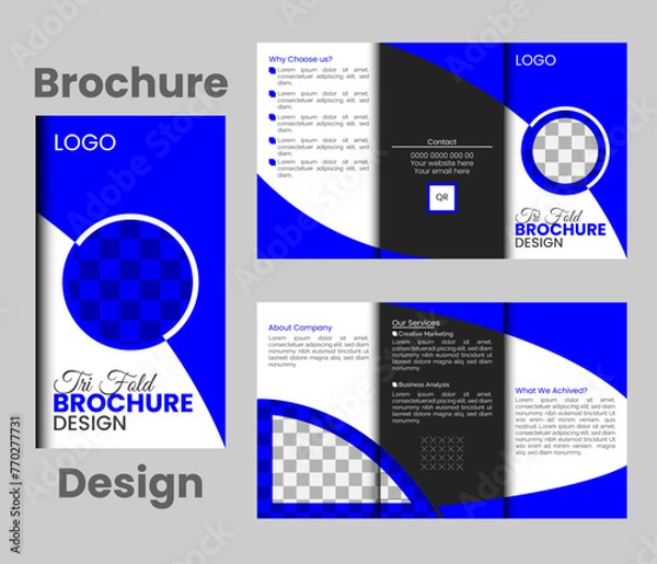 Fototapeta Elegant Tri-fold Brochure Design Template,