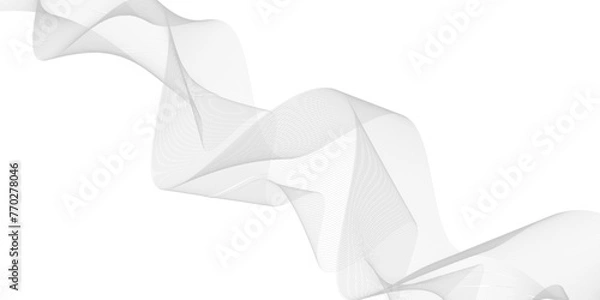 Fototapeta Abstract wave element for design. Digital frequency track equalizer. Stylized line art background. Vector illustration.  Wave with lines created using blend tool. smooth stripe.