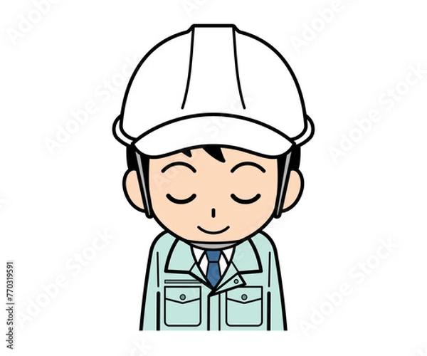 Obraz お辞儀をする現場監督の男性