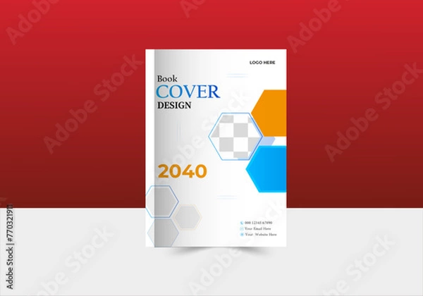 Obraz  modern book cover layout template graphic
 elements and space for photo background.

