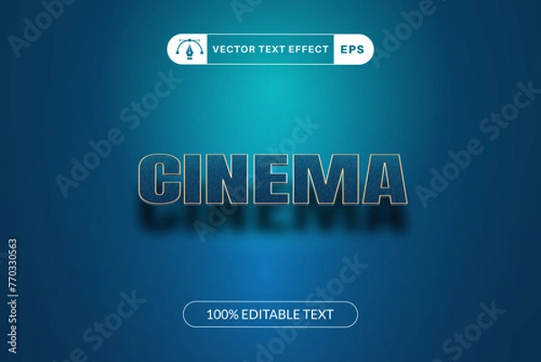 Fototapeta Editable cinema text effect font style