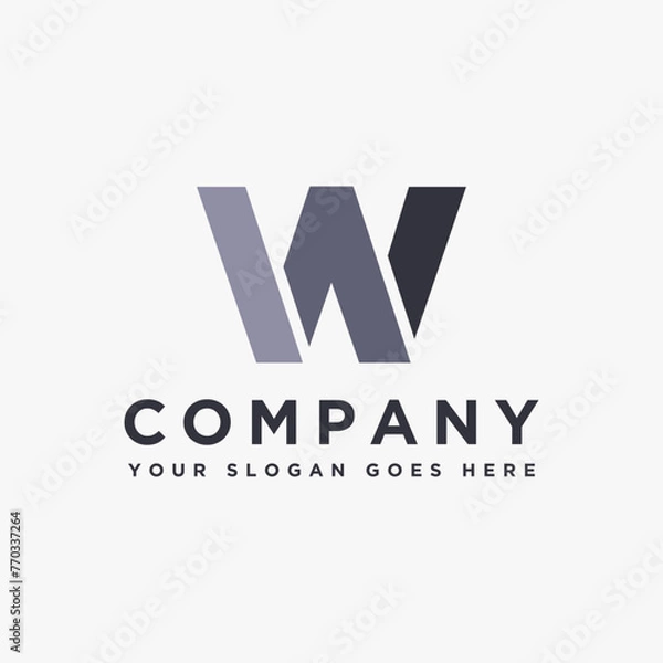 Fototapeta Abstract Letter w logo icon vector template on white background