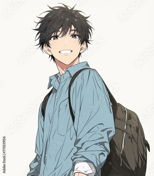 Obraz 笑顔が爽やかなイケメン男子高校生