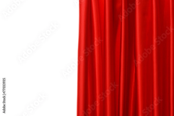 Fototapeta Red Curtain on white background