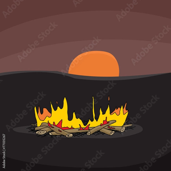 Obraz Campfire at Sunset