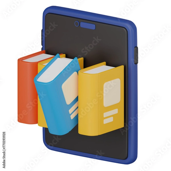 Fototapeta Online library in mesmerizing. 3D render.