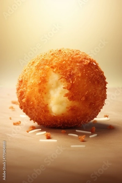 Obraz One croquette close up view on plain background.