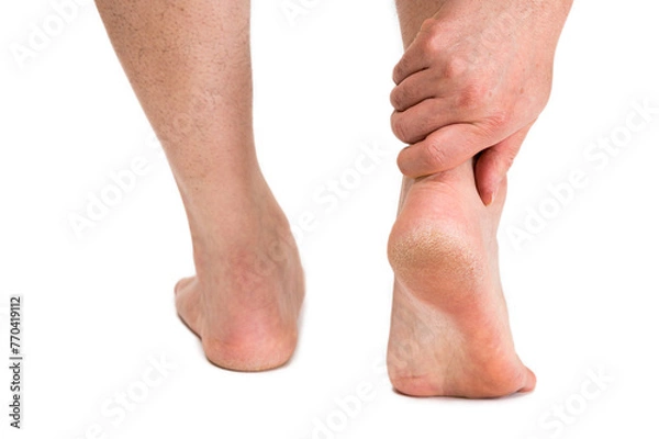 Obraz 흰색 배경의 남성 발 누끼