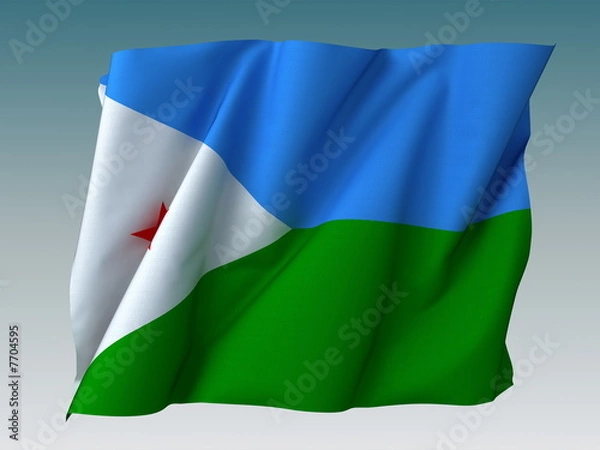 Fototapeta Flag of Djibouti