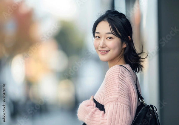 Obraz 女性　秋　冬　美しい　かわいい　デート