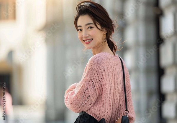 Obraz 女性　秋　冬　美しい　かわいい　デート