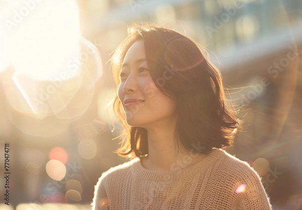 Obraz 女性　秋　冬　美しい　かわいい　デート