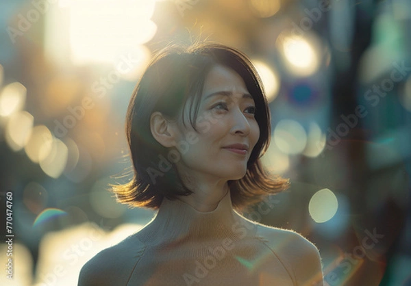 Obraz 女性　秋　冬　美しい　かわいい　デート