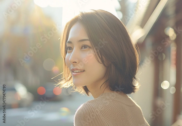 Obraz 女性　秋　冬　美しい　かわいい　デート