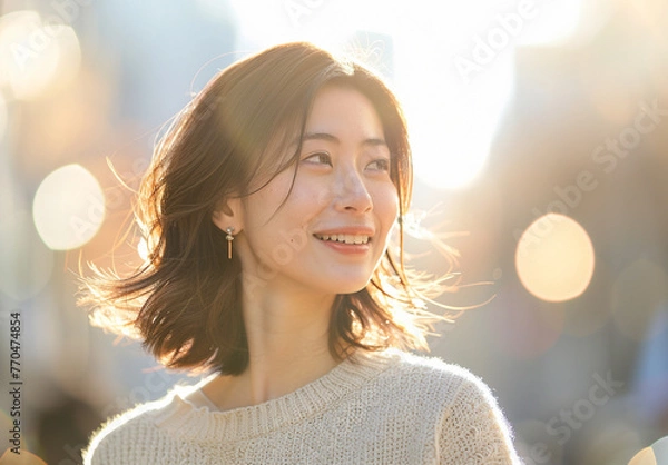 Obraz 女性　秋　冬　美しい　かわいい　デート