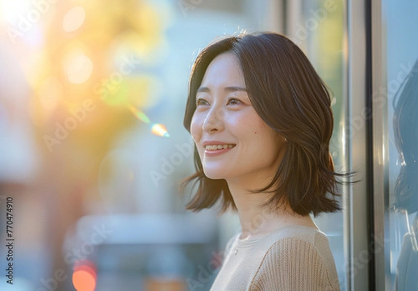 Obraz 女性　秋　冬　美しい　かわいい　デート