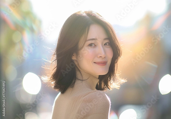 Obraz 女性　秋　冬　美しい　かわいい　デート