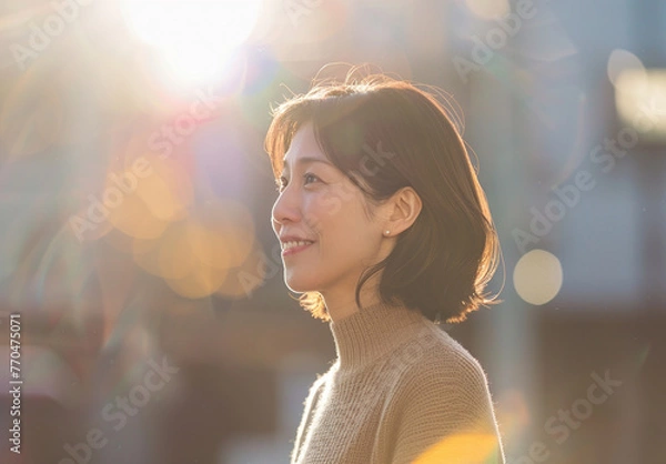 Obraz 女性　秋　冬　美しい　かわいい　デート