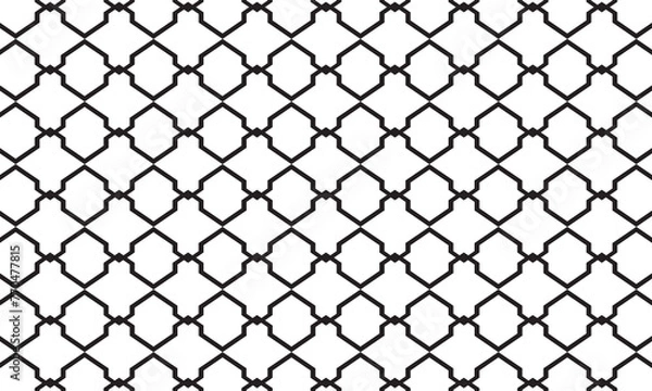 Fototapeta Embrace timeless elegance with this captivating black and white geometric pattern. Perfect for adding sophistication to your designs.