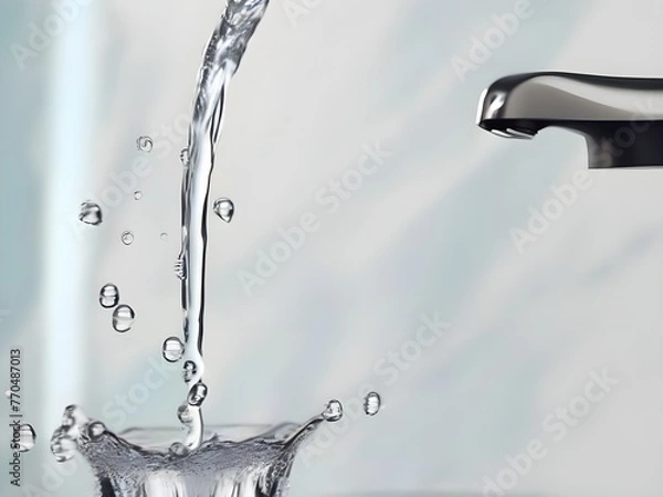 Fototapeta water flowing from the tap. generated with AI
