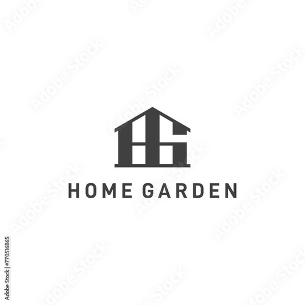 Obraz Initial letters HG home logo design