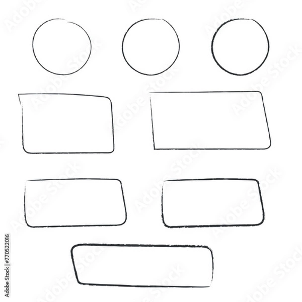 Fototapeta set hand drawn bubbles and frames. vector illustration