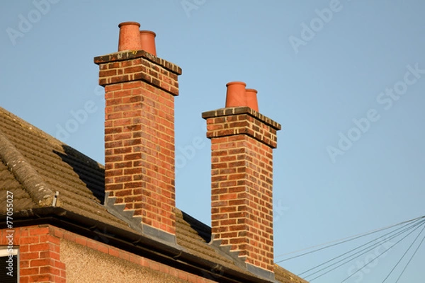 Obraz Victorian house chimney stacks