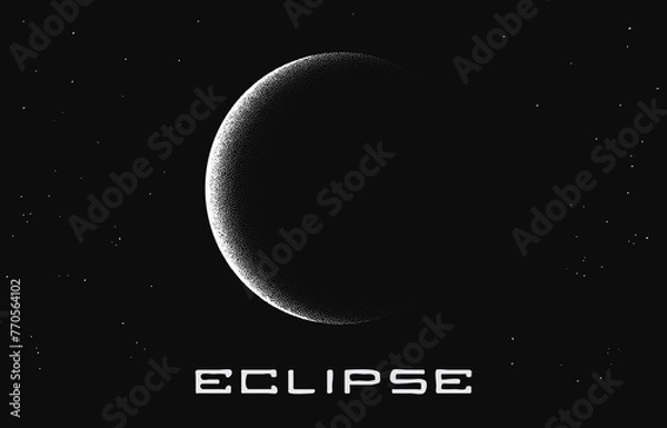 Obraz solar eclipse vector illustration.Made by dots