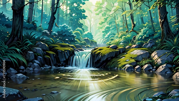 Obraz water in the forest