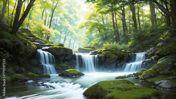 Obraz waterfall in the forest