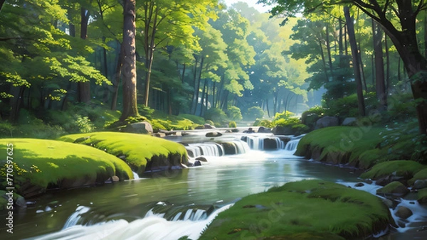 Obraz waterfall in the park