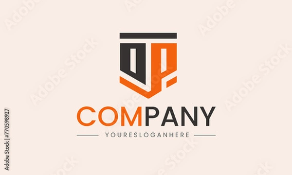 Fototapeta business logo design. OP, PO, OJPA, DA, DAP, DJPA Abstract initial monogram letter alphabet logo template design
