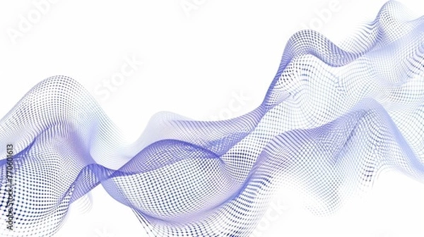 Fototapeta Abstract smooth wave on a white background. Dynamic sound wave. Generated by artificial intelligence.