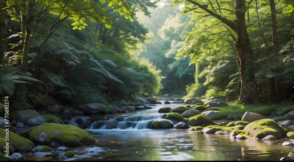 Obraz waterfall in the forest