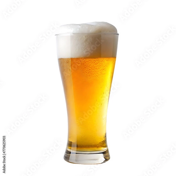 Fototapeta glass of beer isolated on transparent background
