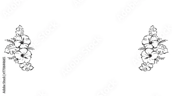 Fototapeta 対のハイビスカスの花飾り