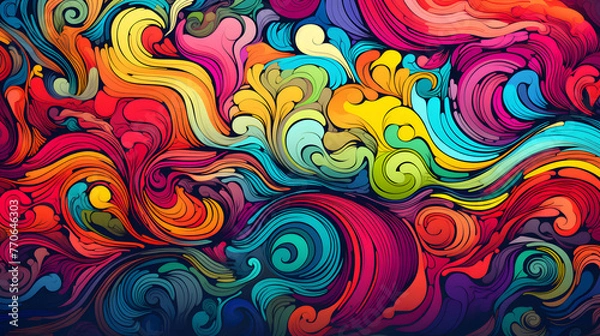 Fototapeta colorful spychedelic style wallpaper, psychedelic style wallpapper colorful vibe, trippy wallpaper, tipping