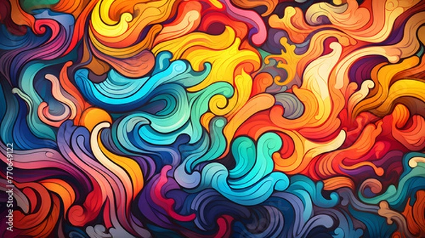 Obraz colorful spychedelic style wallpaper, psychedelic style wallpapper colorful vibe, trippy wallpaper, tipping