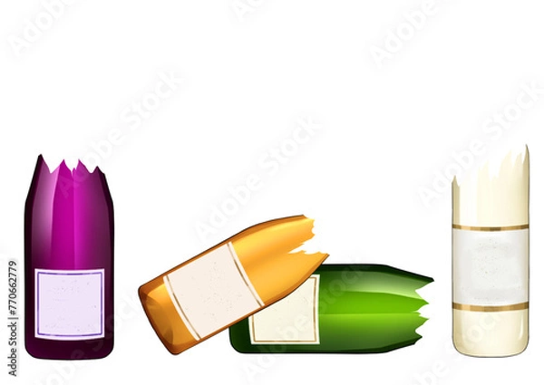 Obraz 飲み物　割れた瓶