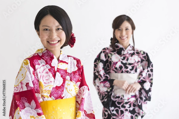 Fototapeta 和装 浴衣姿の女性二人