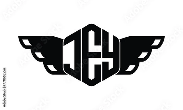 Obraz JEY polygon wings logo design vector template.