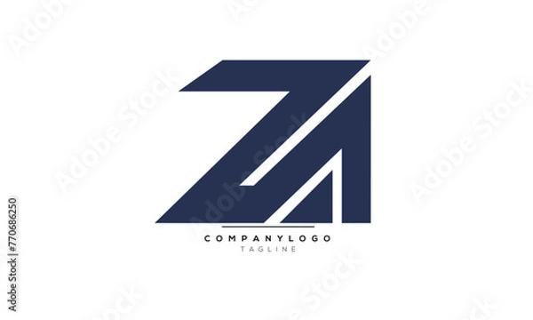 Obraz Alphabet letters Initials Monogram logo ZA, ZA INITIAL, ZA letter