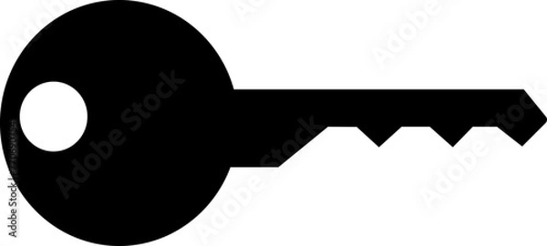 Obraz Black key sign on isolated white background