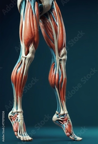 Obraz A close up of a leg with the muscles and bones clearly visible