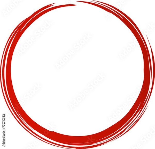 Obraz Red circle line brush. Grunge empty