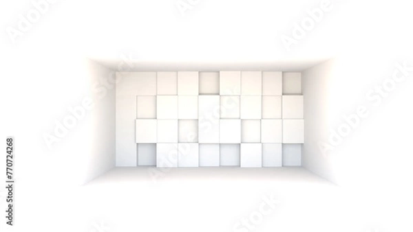 Fototapeta Empty room with white walls. 3d rendering. Computer digital drawing.