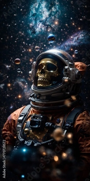 Obraz skull astronaut in space 