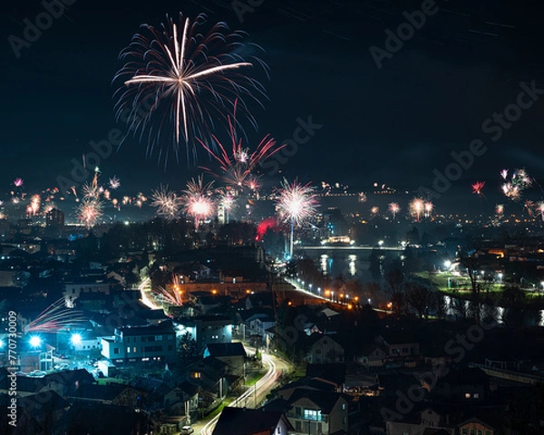 Obraz fireworks at night