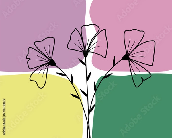 Obraz Social media art drawing with abstract design and creative vector. Background template with copy space for text and seamless design.